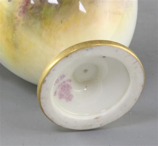 Harry Stinton for Royal Worcester. A two handled ovoid vase and cover, c.1936, height 17cm